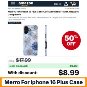 MERRO for iPhone 16 Plus Case Y2K – 50% off