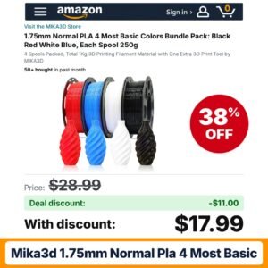 MIKA3D 1.75mm Normal PLA 4 Most Basic – 38% off