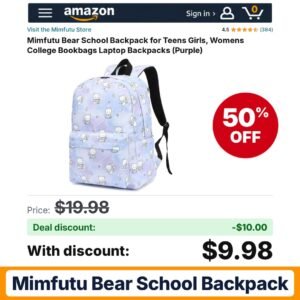 Mimfutu Bear School Backpack – 50% off