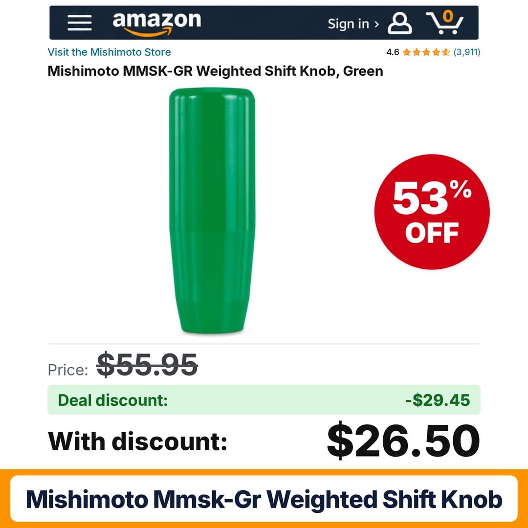 Mishimoto MMSK-GR Weighted Shift Knob – 53% off