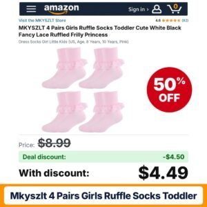 MKYSZLT 4 Pairs Girls Ruffle Socks Toddler – 50% off