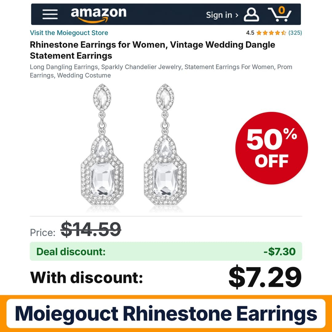 Moiegouct Rhinestone Earrings – 50% off