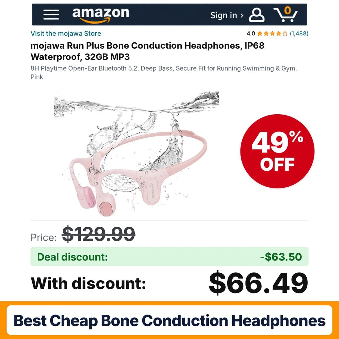mojawa Run Plus Bone Conduction Headphones – 49% off