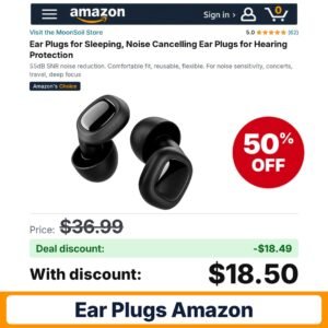 MoonSoil Ear Plugs for Sleeping – 50% off