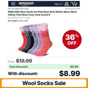 MQELONG Wool Socks – 36% off