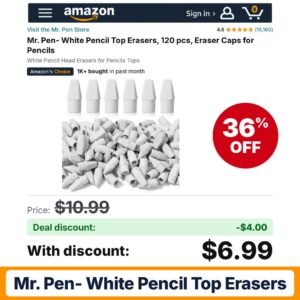 Mr. Pen- White Pencil Top Erasers – 36% off