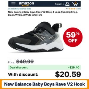 New Balance Baby Boys Rave V2 Hook – 59% off