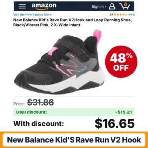 New Balance Kid's Rave Run V2 Hook – 48% off