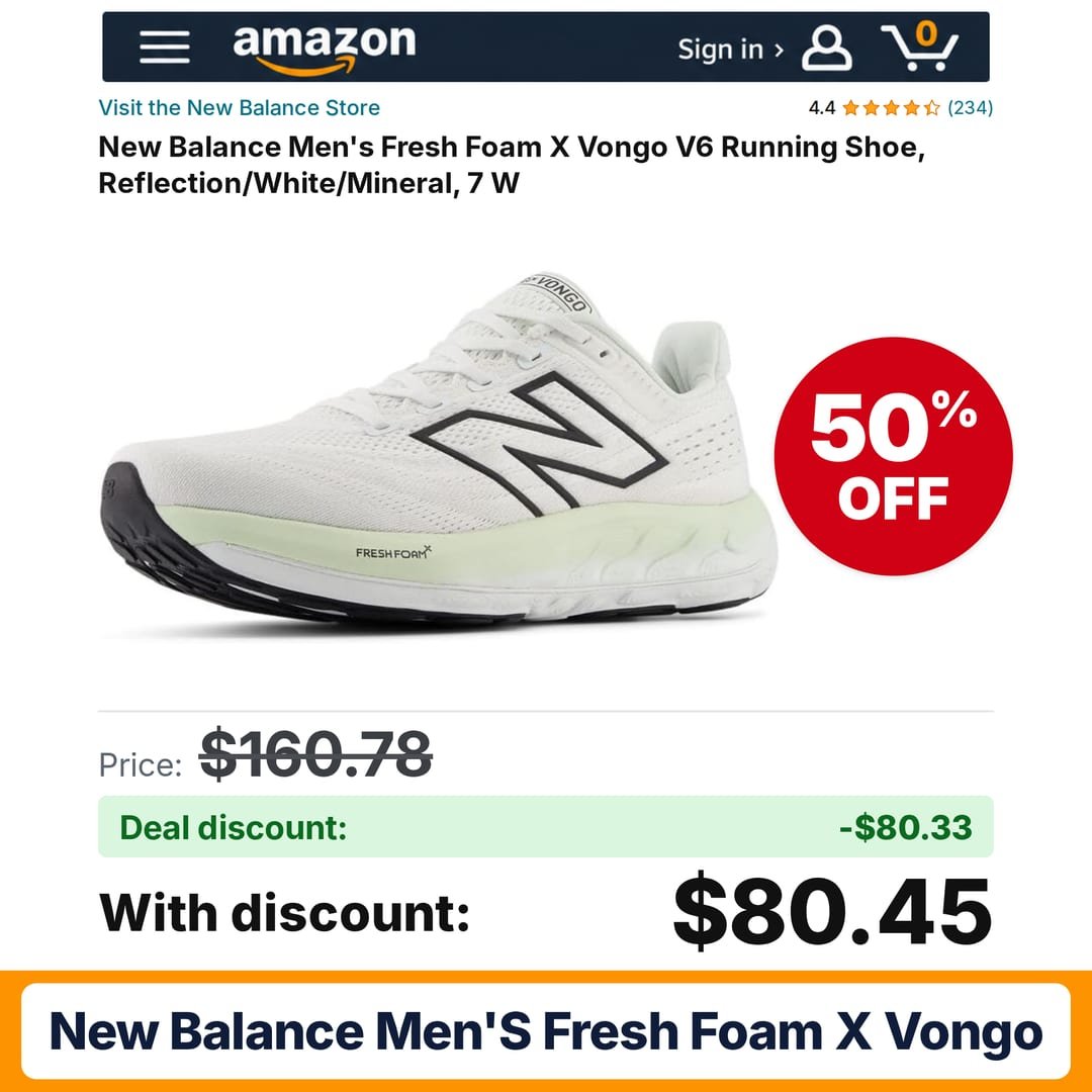 New Balance Men's Fresh Foam X Vongo – 50% off