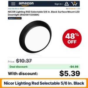NICOR Lighting RSD Selectable 5/6 in. Black – 48% off