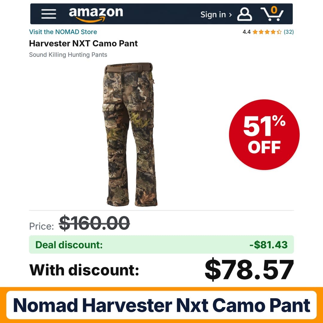 NOMAD Harvester NXT Camo Pant – 51% off