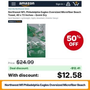Northwest NFL Philadelphia Eagles Oversized Microfiber Beach – 50% off