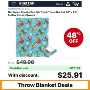 Northwest Scooby Doo Silk Touch Throw Blanket – 48% off