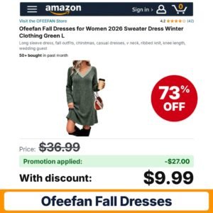 Ofeefan Fall Dresses Amazon promo code 50035HBQ – 73% off