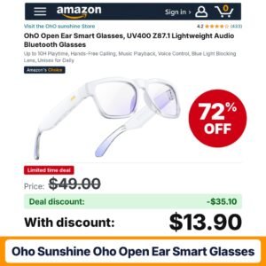 OhO Open Ear Smart Glasses – 72% off