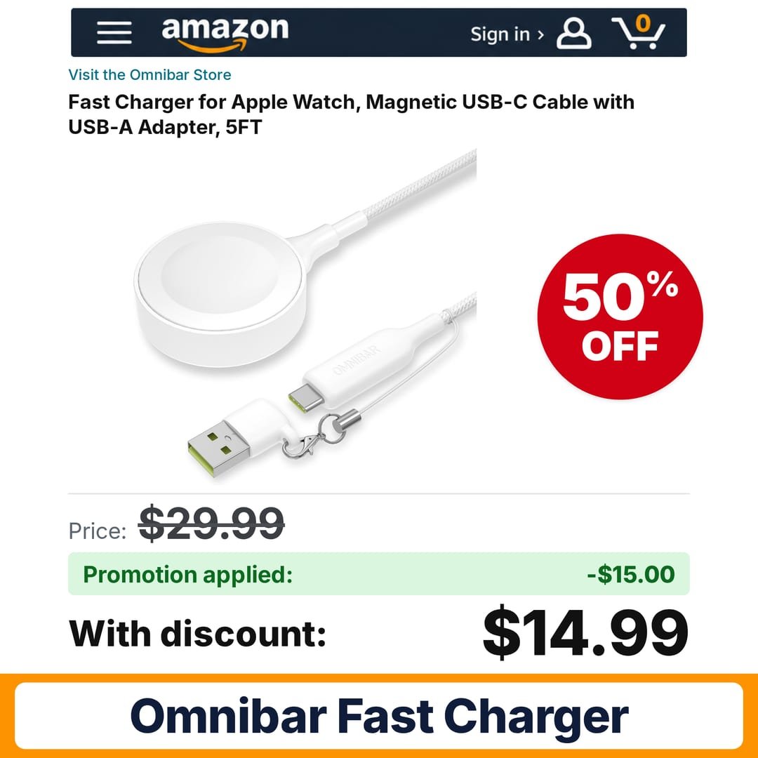 Omnibar Fast Charger Amazon promo code OQBZ7M2K – 50% off