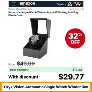 ORYX VISION Automatic Single Watch Winder Box – 32% off
