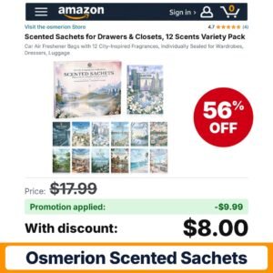 osmerion Scented Sachets Amazon promo code 4YS5AJ9C – 56% off