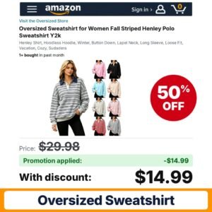 Oversized Sweatshirt Y2k Amazon promo code ZPC53UAB – 50% off