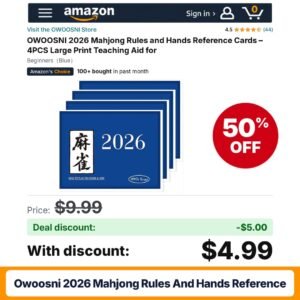 OWOOSNI 2026 Mahjong Rules and Hands Reference – 50% off