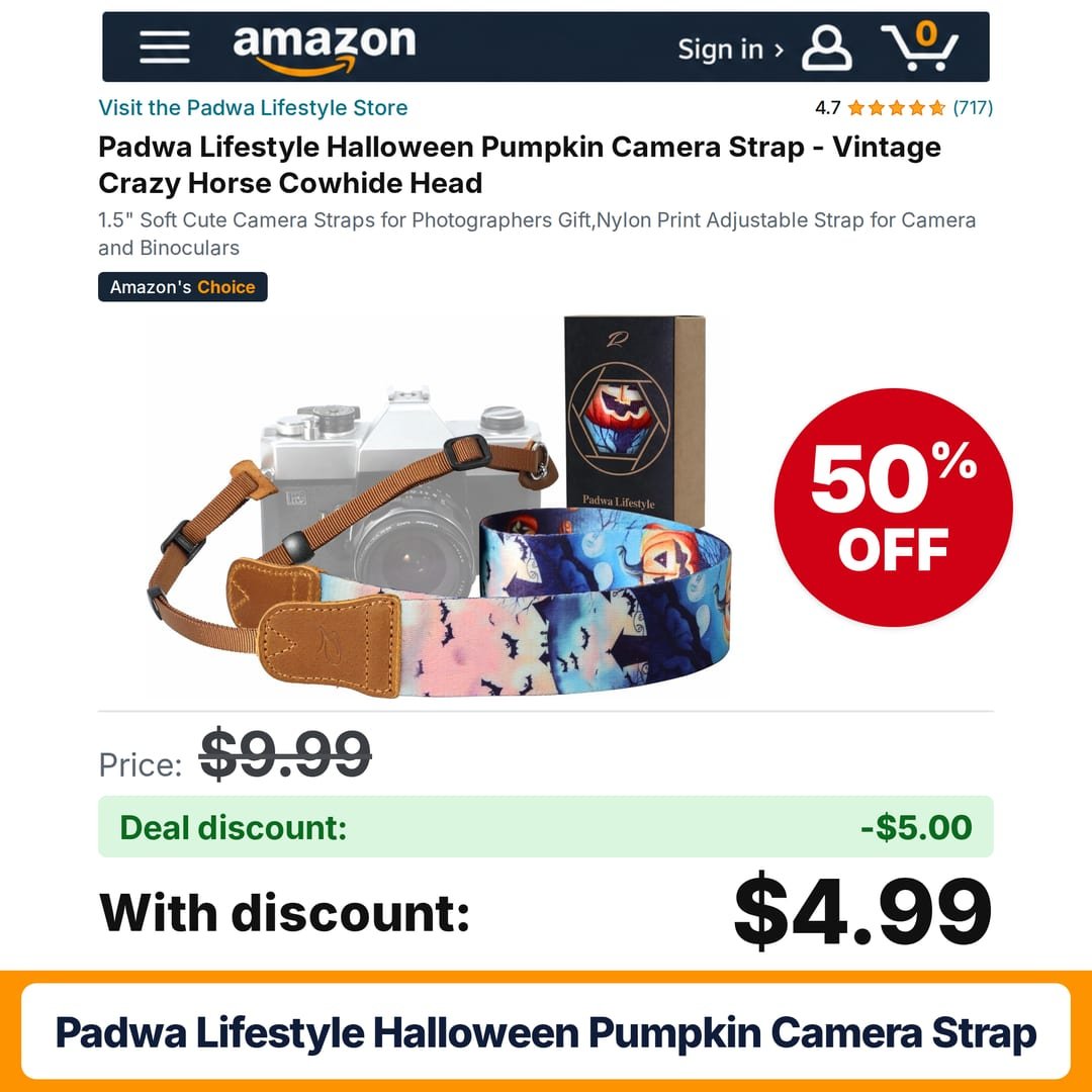 Padwa Lifestyle Halloween Pumpkin Camera Strap – 50% off