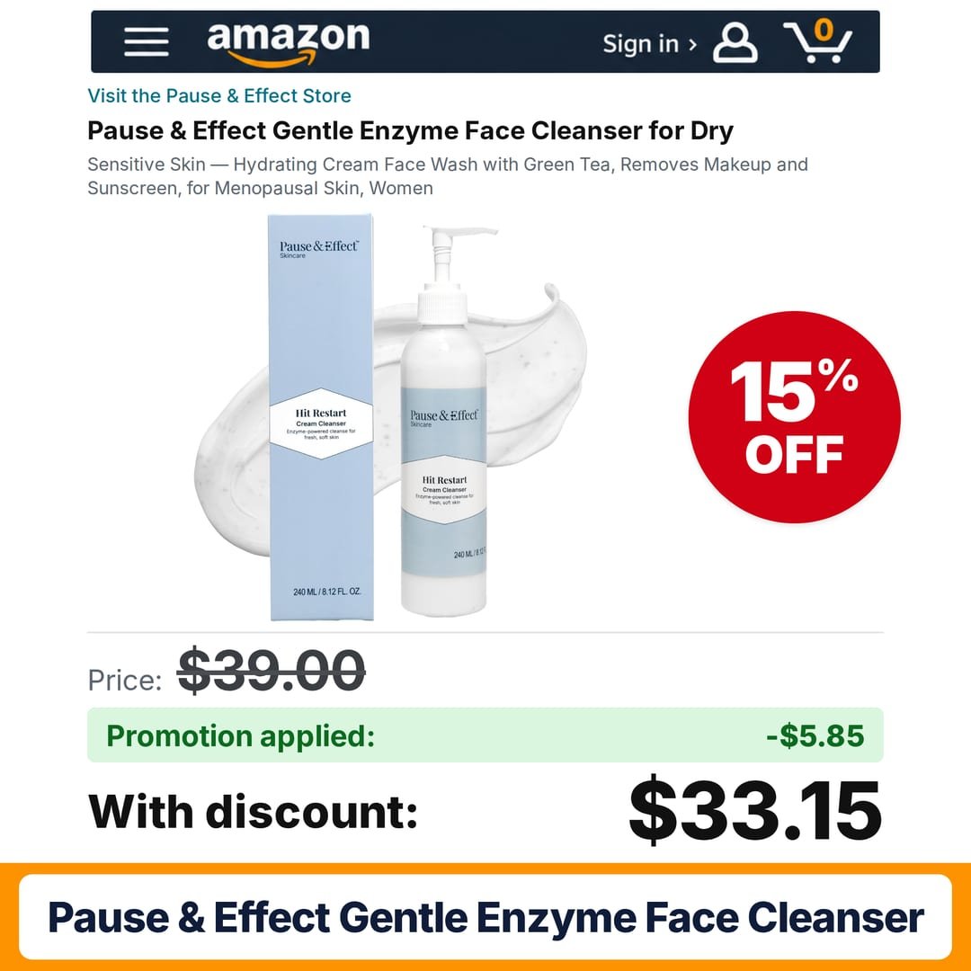 Pause & Effect Gentle Enzyme Face Cleanser Amazon promo code ASIAMARIE – 15% off
