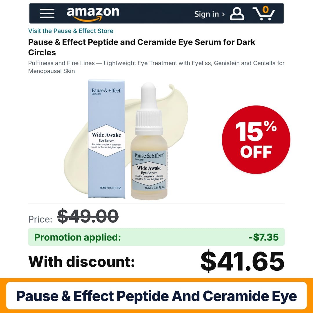 Pause & Effect Peptide and Ceramide Eye Amazon promo code ASIAMARIE – 15% off