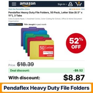 Pendaflex Heavy Duty File Folders – 52% off