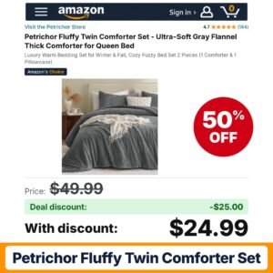 Petrichor Fluffy Twin Comforter Set – 50% off