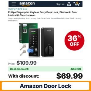 Philips Fingerprint Keyless Entry Door Lock – 36% off