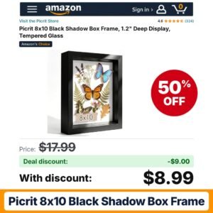 Picrit 8x10 Black Shadow Box Frame – 50% off