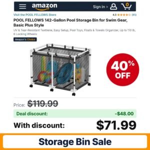 POOL FELLOWS 142-Gallon Pool Storage Bin – 40% off