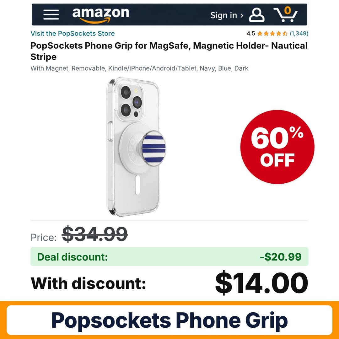 PopSockets Phone Grip – 60% off