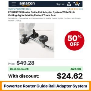 POWERTEC Router Guide Rail Adapter System – 50% off