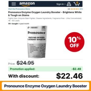 Pronounce Enzyme Oxygen Laundry Booster Amazon promo code HPHH2O2Z – 10% off