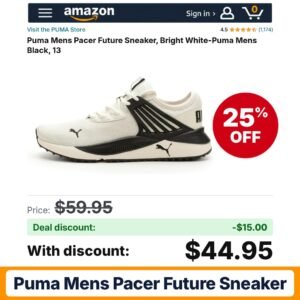 Puma Mens Pacer Future Sneaker – 25% off