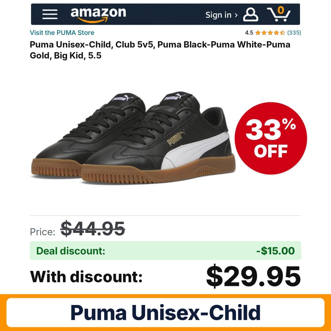 Puma Unisex-Child 5v5 – 33% off