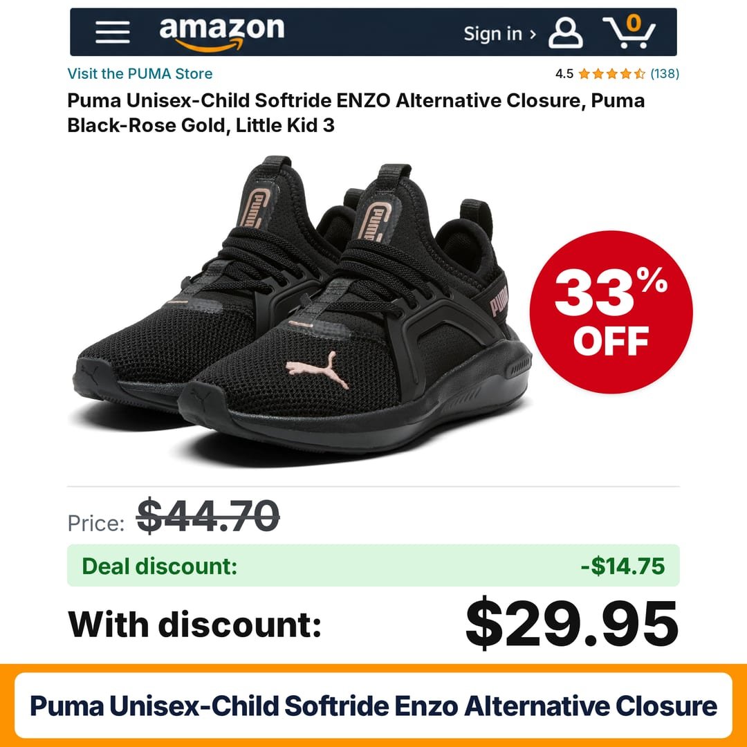 Puma Unisex-Child Softride ENZO Alternative Closure – 33% off