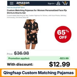 QingFSAP Custom Matching Pajamas Amazon promo code PPPCIVV9 – 65% off