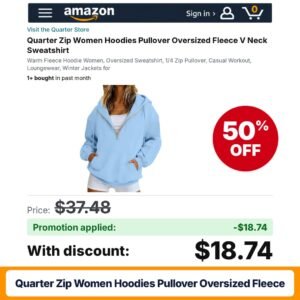 Quarter Zip Women Hoodies Pullover Oversized Fleece Amazon promo code XQKYANW5 – 50% off