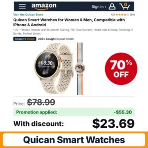 Quican Smart Watches Amazon promo code 9OWBEWCX – 70% off