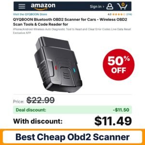 QYQBOON Bluetooth OBD2 Scanner – 50% off