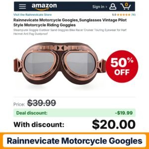 Rainnevicate Motorcycle Googles – 50% off