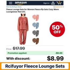 Rcifuyor Fleece Lounge Sets Amazon promo code OMVN8TQ2 – 50% off