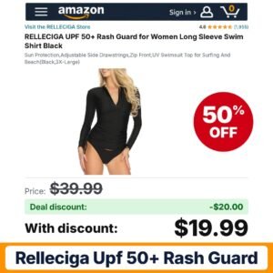 RELLECIGA UPF 50+ Rash Guard – 50% off