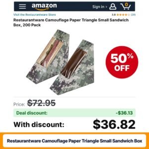 Restaurantware Camouflage Paper Triangle Small Sandwich Box – 50% off
