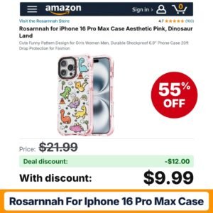Rosarnnah for iPhone 16 Pro Max Case – 55% off