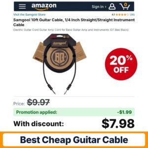 Samgool 10ft Guitar Cable Amazon promo code I6B8TWG7 – 20% off