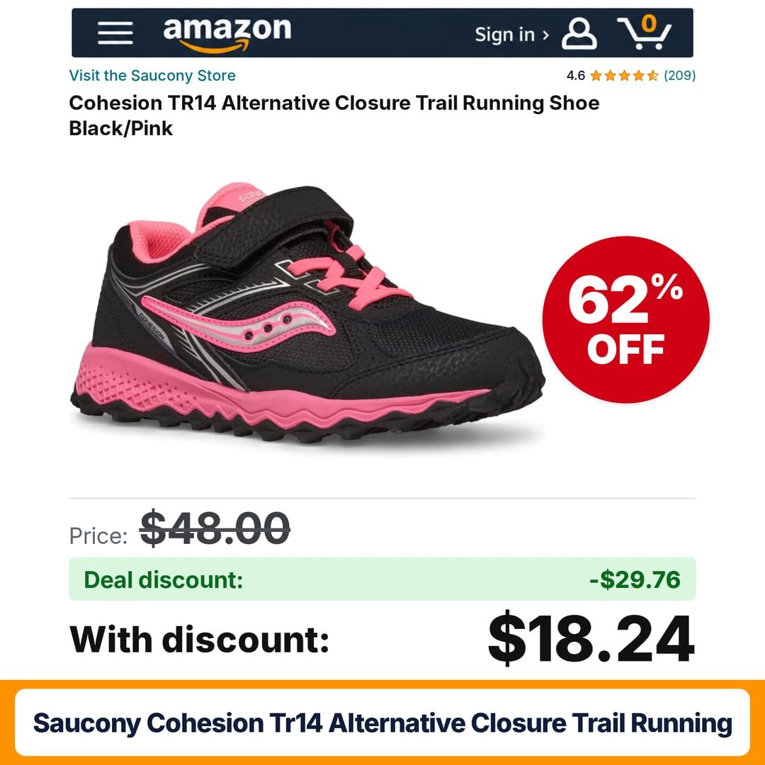 Saucony Cohesion TR14 Alternative Closure Trail Running – 62% off