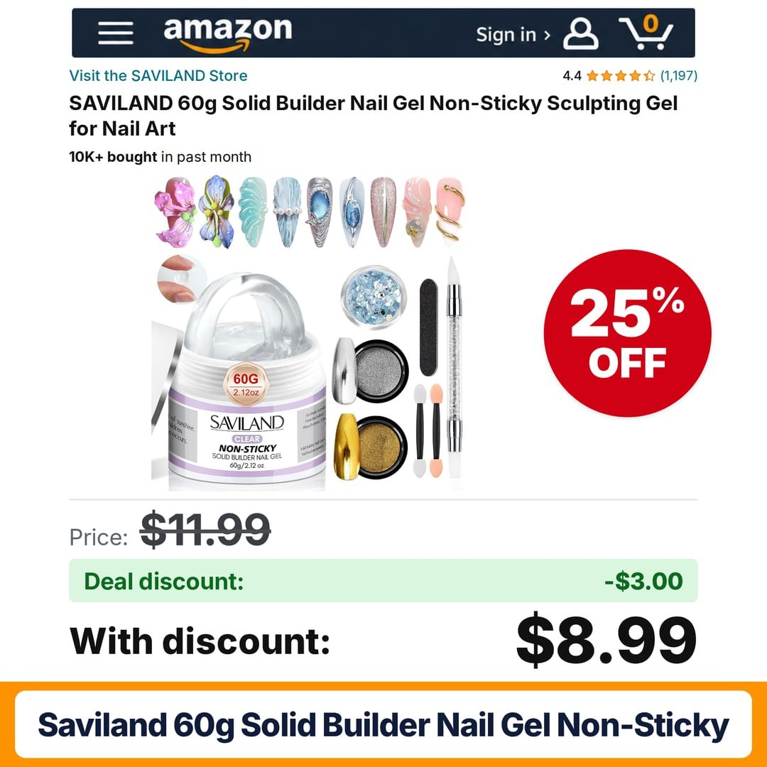 SAVILAND 60g Solid Builder Nail Gel Non-Sticky – 25% off
